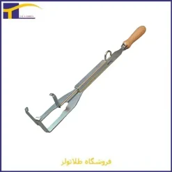 دسته بونه کاسه‌ای بزرگ با دسته چوبی برای جابجایی بوته ذوب 2 تا 2.5 کیلوگرم ساخت ایتالیا